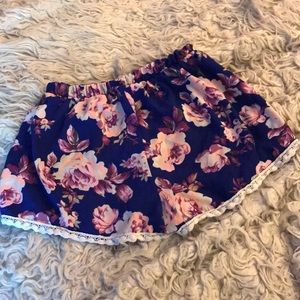 Charlotte Russe Shorts - Charlotte Russe floral shorts S M neon & royalblue Charlotte Russe Shorts - Charlotte Russe floral shorts S M neon & royalblue